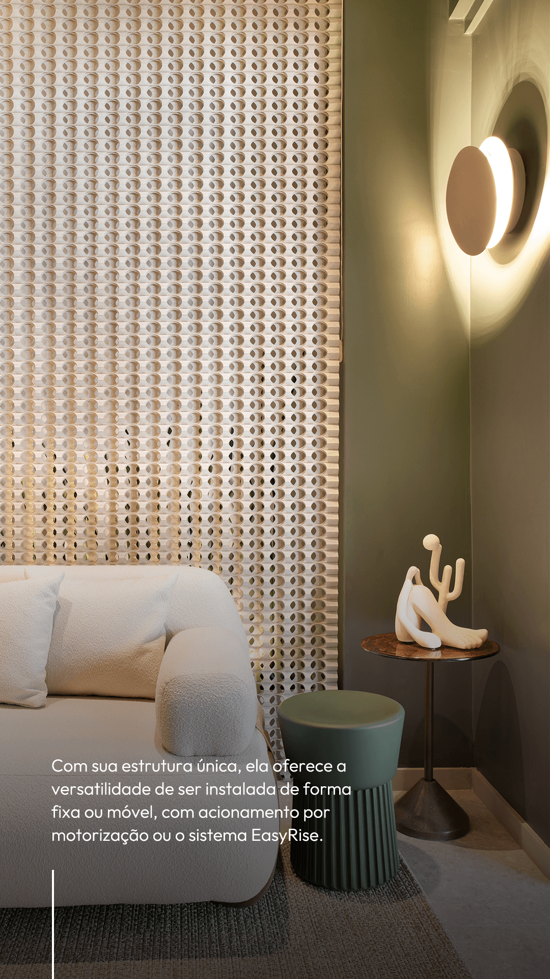 Parametre Hunter Douglas — detalhe do sistema de acionamento zenital motorizado